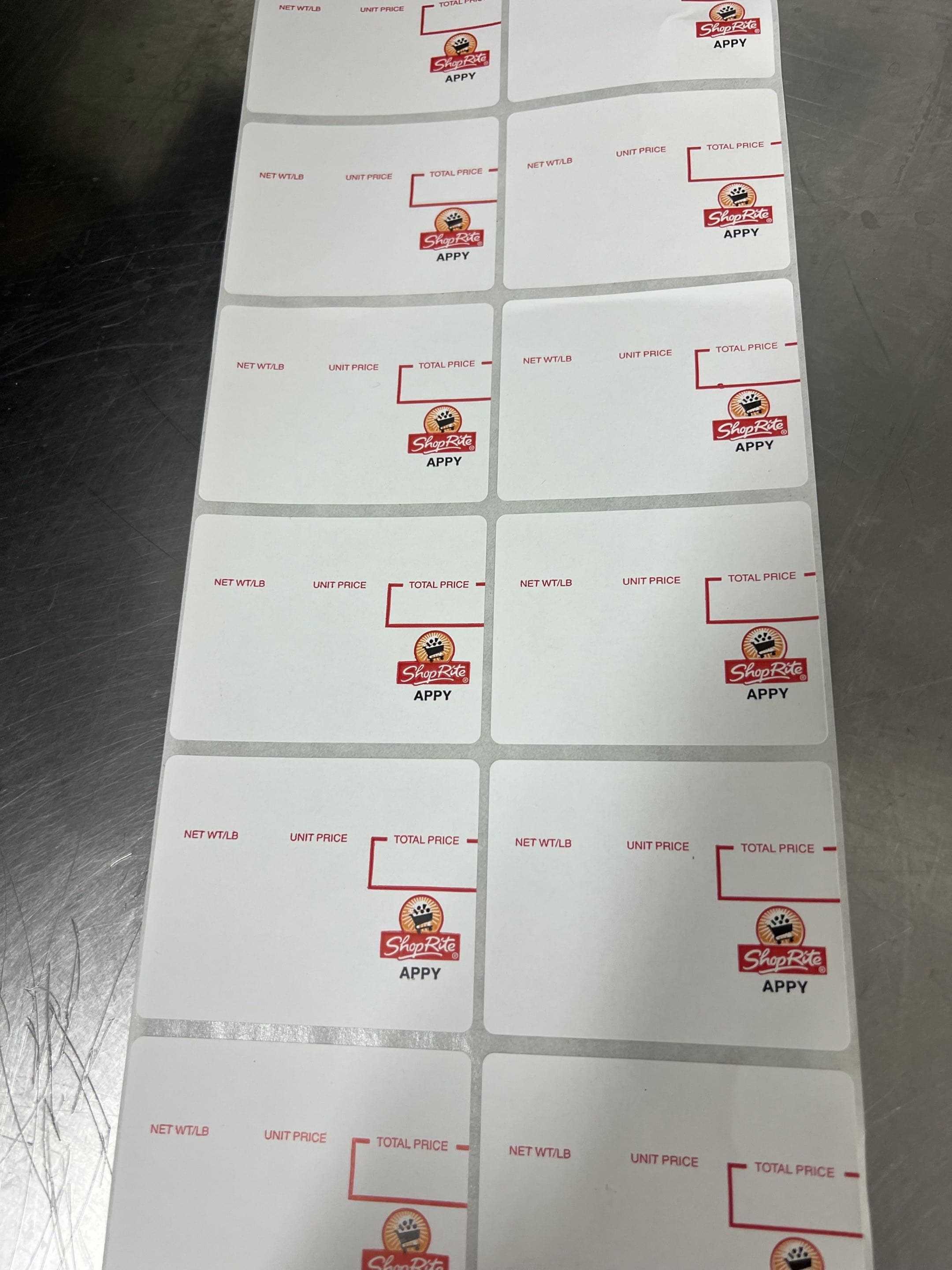 Toledo 2.07 Shop Rite labels