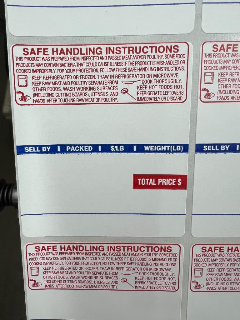 Ishida 73mm safe handling label artwork